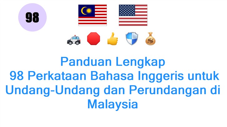 Panduan Lengkap: 98 Perkataan Bahasa Inggeris untuk Undang-Undang dan Perundangan di Malaysia